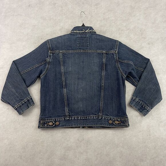 Levis Levi Strauss Signature Trucker Jacket Womens Size Medium 8-10 Blue Denim - Picture 5 of 12
